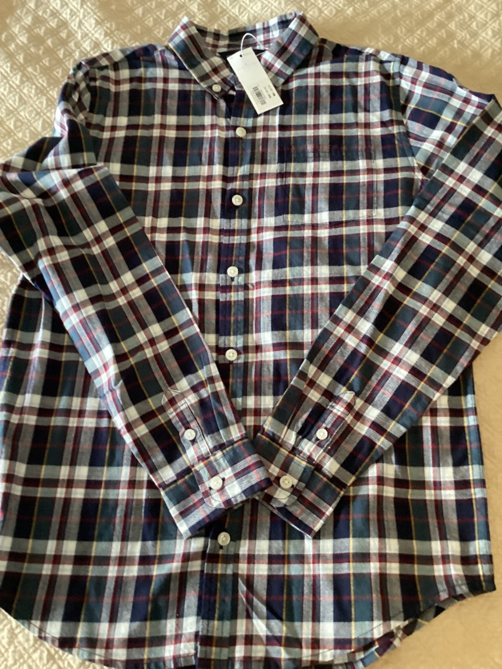 Janie and jacks nwt boys size 16 soft flannel burgundy and gray